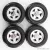 Kk-Scale - Accessories Ferrari 512Bb -365Gt4/Bb - 4X Wheels And Tyre Set 1973 Black
