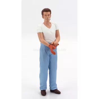   KK-Scale - FIGURES JAMES STANDING FOR PORSCHE 356 A SPEEDSTER 1955 LIGHT BLUE WHITE