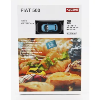 Kyosho - FIAT NUOVA 500 2007 WITH BOOK LIGHT BLUE