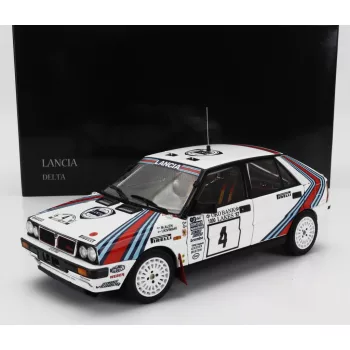   Kyosho - LANCIA DELTA HF INTEGRALE 4WD TEAM LANCIA  N 4 WINNER RALLY 1000 LAKES 1987 MARKKU ALEN - ILKKA KIVIMAKI WHITE RED BLUE