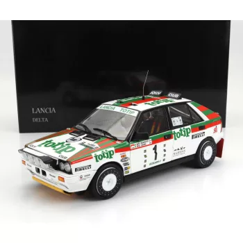   Kyosho - LANCIA DELTA HF INTEGRALE 4WD (night version) TEAM LANCIA TOTIP N 1 WINNER RALLY TARGA FLORIO 1987 DARIO CERRATO - GIUSEPPE CERRI WHITE RED GREEN