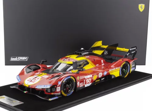 LookSmart - FERRARI 499P 3.0L TURBO V6 TEAM FERRARI AF CORSE N 50 WINNER 24h LE MANS 2024 ANTONIO FUOCO - MIGUEL MOLINA - NICKLAS NIELSEN RED YELLOW BLACK