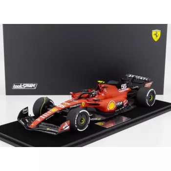   LookSmart - FERRARI F1  SF-23 TEAM SCUDERIA FERRARI N 55 WINNER SINGAPORE GP 2023 CARLOS SAINZ - CON VETRINA - WITH SHOWCASE RED BLACK