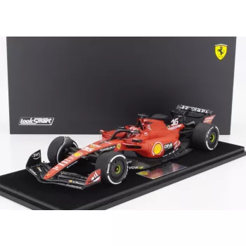   LookSmart - FERRARI F1  SF-23 TEAM SCUDERIA FERRARI N 16 4th SINGAPORE GP 2023 CHARLES LECLERC - CON VETRINA - WITH SHOWCASE RED BLACK