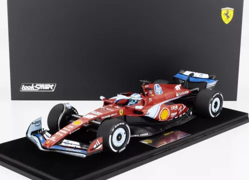 LookSmart - FERRARI F1  SF-24 TEAM SCUDERIA FERRARI N 16 3rd MIAMI GP 2024 CHARLES LECLERC - CON VETRINA - WITH SHOWCASE RED BLACK LIGHT BLUE