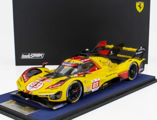 LookSmart - FERRARI 499P 3.0L TURBO V6 TEAM AF CORSE N  83 24h LE MANS 2024 ROBERT KUBICA - ROBERT SHWARTZMAN - YIFEI YE YELLOW RED