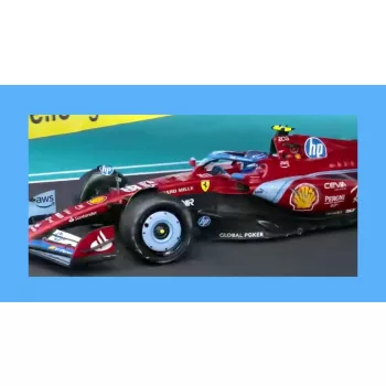   LookSmart - FERRARI F1  SF-24 TEAM SCUDERIA FERRARI N 55 5th MIAMI GP 2024 CARLOS SAINZ RED BLACK LIGHT BLUE