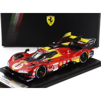   LookSmart - FERRARI 499P 3.0L TURBO V6 TEAM FERRARI AF CORSE N 51 3rd 24h LE MANS 2024 ALESSANDRO PIER GUIDI - JAMES CALADO - ANTONIO GIOVINAZZI RED YELLOW BLACK