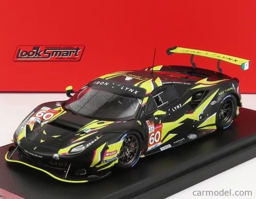 Looksmart - Ferrari 488 Gte Iron Lynx Team N 60 24H Le Mans 2021 Raffaele Giammaria - Paolo Ruberti - Claudio Schiavoni Matt Black Yellow