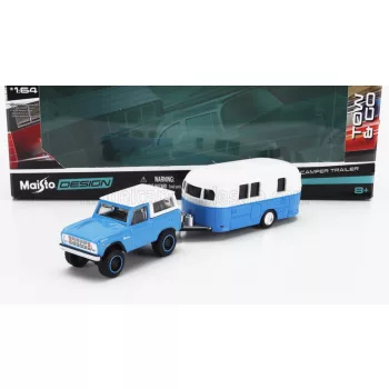 Maisto - FORD USA BRONCO WITH ROULOTTE 1966 BLUE WHITE