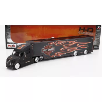   Maisto - TRUCK H-D HAULERS TRUCK HARLEY DAVIDSON CAR TRANSPORTER 2021 MATT BLACK