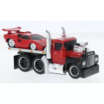   Maisto - Maisto, Mack R685ST Flatbed, rot/schwarz, 1980, 1:64