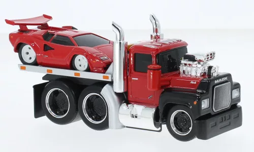 Maisto - Maisto, Mack R685ST Flatbed, rot/schwarz, 1980, 1:64