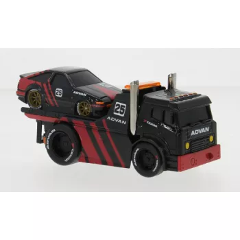 Maisto - Maisto, JDM Flatbed, schwarz/rot, 1983, 1:64