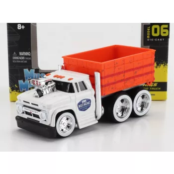   Maisto - CHEVROLET C-60 GRAIN TRUCK 3-ASSI CUSTOM 1966 WHITE ORANGE