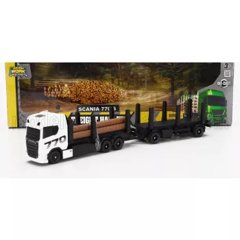   Maisto - SCANIA S770 V8 TRUCK TRASPORTO TRONCHI 2021 WHITE BLACK