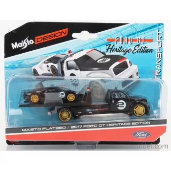   Maisto - Ford Usa Ramp Truck Wrecker With Ford Gt N 2 Heritage Edition 2017 Black