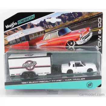 Maisto - Buick Regal With Trailer 1987 White Black