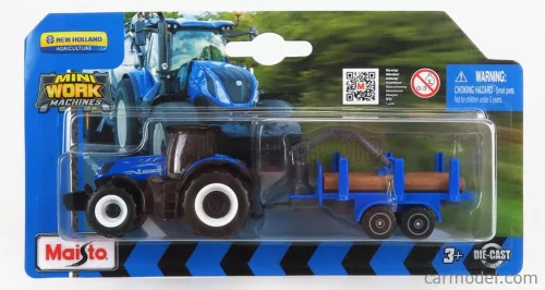 Maisto - New Holland T7-315 Tractor With Trailer 2018 Blue Wood