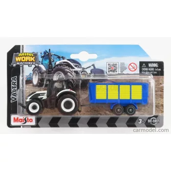   Maisto - Valtra Q305 Tractor With Trailer 2018 White Blue Yellow