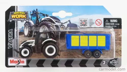 Maisto - Valtra Q305 Tractor With Trailer 2018 White Blue Yellow