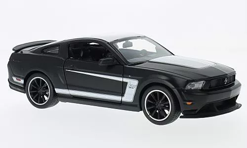 Maisto - Maisto, Ford Mustang Boss 302, schwarz/weiss, 1:24