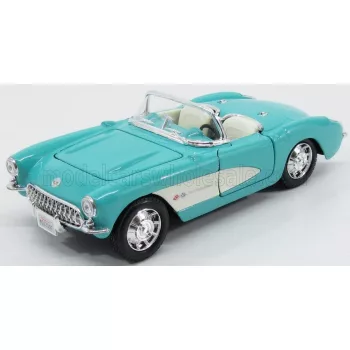   Maisto - CHEVROLET CORVETTE SPIDER 2-DOOR 1957 TURQUOISE WHITE