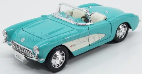 Maisto - CHEVROLET CORVETTE SPIDER 2-DOOR 1957 TURQUOISE WHITE
