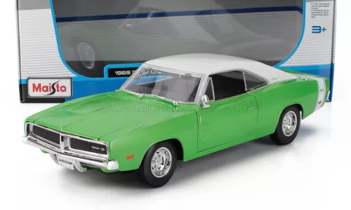 Maisto - DODGE CHARGER R/T COUPE 1969 GREEN WHITE