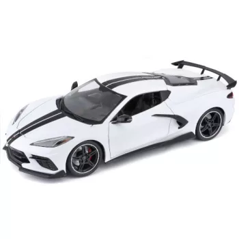   Maisto - Chevrolet Corvette Stingray (C8), weiss/schwarz, 2020, 1:18