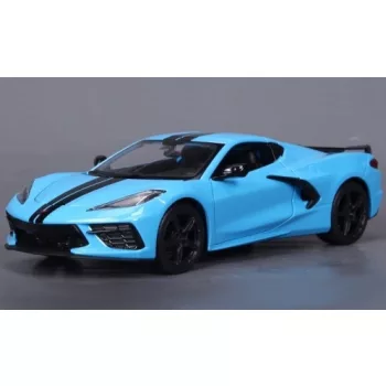   Maisto - Chevrolet Corvette C8 Stingray Z51, hellblau/schwarz, 2020, 1:24