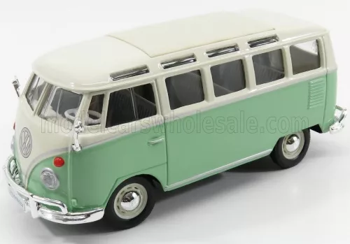 Maisto - VOLKSWAGEN T1 SAMBA MINIBUS 1962 VERY LIGHT GREEN WHITE