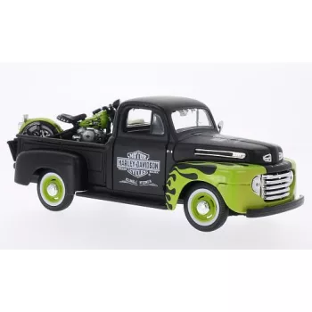   Maisto - Ford + Harley Davidson F-1 Pickup + FL Panhead, 1948, Harley-Davidson, 1:24