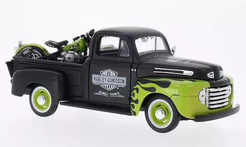 Maisto - Ford + Harley Davidson F-1 Pickup + FL Panhead, 1948, Harley-Davidson, 1:24
