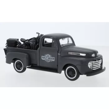   Maisto - Maisto, Ford F-1 Pick Up Tuning, dunkelgrau/Dekor, 1948, Harley-Davidson, 1:24