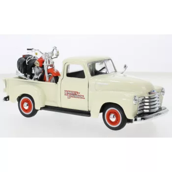   Maisto - Chevrolet 3100 Pick Up, hellbeige, 1950, Harley Davidson, 1:24