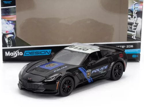 Maisto - CHEVROLET CORVETTE Z06 C7 COUPE HIGHWAY PATROL POLICE 2015 BLACK