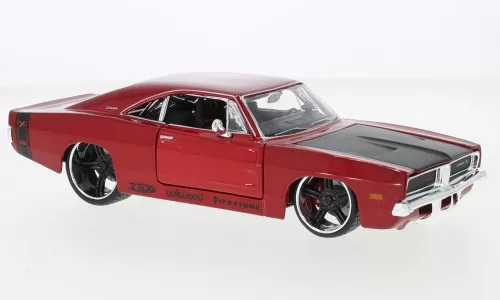 Maisto - Dodge Charger R/T Tuning, rot/schwarz, 1969, 1:24