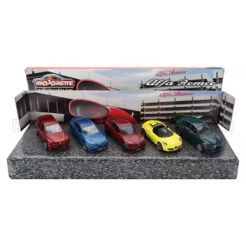   Majorette - ALFA ROMEO SET 5X 4C SPIDER 2015 - 2X GIULIA QUADRIFOGLIO 2016 - 2X TONALE 2023 VARIOUS