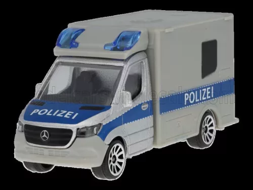 Majorette - MERCEDES BENZ SPRINTER VAN POLIZEI 2018 SILVER BLUE