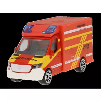   Majorette - MERCEDES BENZ SPRINTER VAN FEUERWEHR 2018 RED YELLOW WHITE