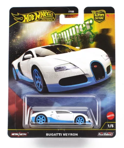 Mattel Hot Wheels - BUGATTI VEYRON 2009 WHITE LIGHT BLUE