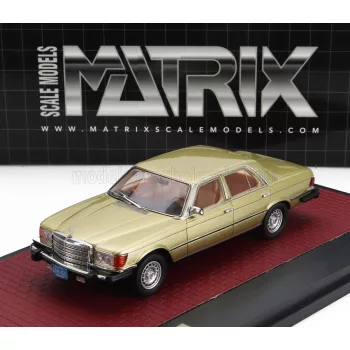   Matrix Scale Models - MERCEDES BENZ S-CLASS 300SD TURBODIESEL (W116) USA VERSION 1977 GOLD MET