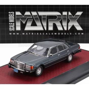   Matrix Scale Models - MERCEDES BENZ S-CLASS 300SD TURBODIESEL (W116) USA VERSION 1977 BLUE MET