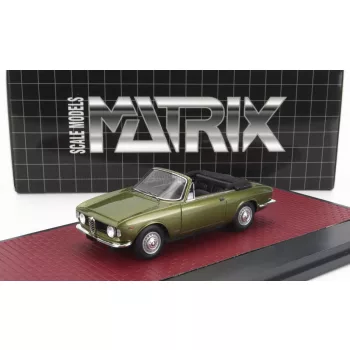   Matrix Scale Models - ALFA ROMEO GIULIA GTC CABRIOLET OPEN 1964 GREEN MET
