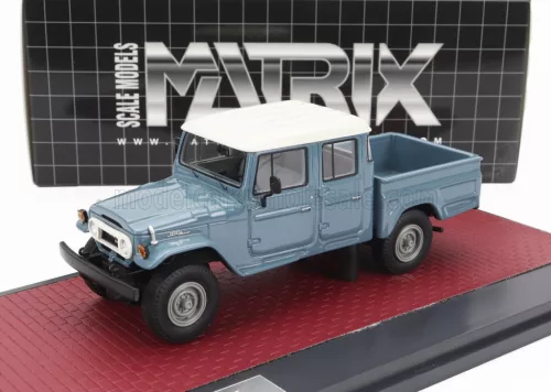 Matrix Scale Models - TOYOTA HJ45 LAND CRUISER CREW CAB PICK-UP 1979 BLUE GREY WHITE