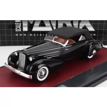   Matrix Scale Models - CADILLAC V16 DUAL COWL SPORT PHEATON CABRIOLET CLOSED 1937 BLACK