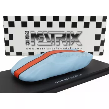   Matrix Scale Models - FORD USA UNDER COVER - GT40 RACE VERSION 1966 LIGHT BLUE ORANGE