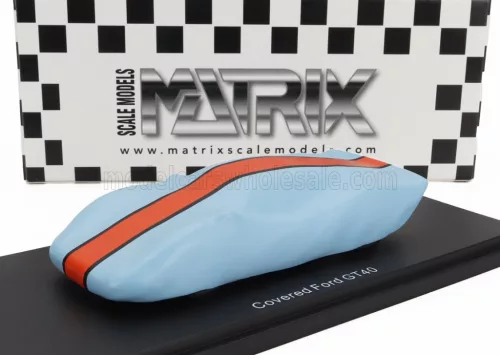 Matrix Scale Models - FORD USA UNDER COVER - GT40 RACE VERSION 1966 LIGHT BLUE ORANGE