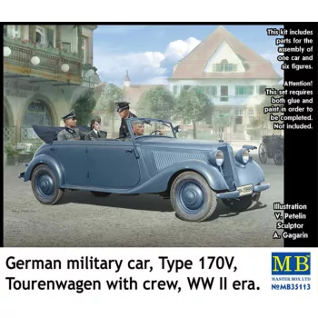   Master Box - German military car, Type 170V, Tourenwagen with crew, WW II era